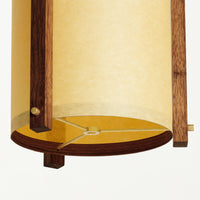 JAPANESE MID CENTURY WALNUT LARGE SAND PENDANT BELOW DETAIL