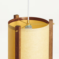 JAPANESE MID CENTURY WALNUT LARGE SAND PENDANT ABOVE DETAIL