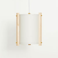 Japanese inspired Mid Century Maple White Pendant Front