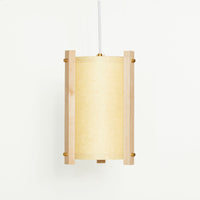 JAPANESE MID CENTURY MAPLE PENDANT with sand shade