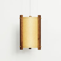 JAPANESE MID CENTURY WALNUT PENDANT SAND SHADE