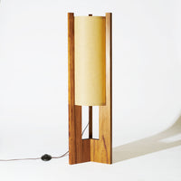 Japanese Mid Century Teak Floor Lamp Front Sand
