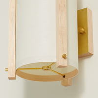 Oil Paper and Brass Maple Sconce detail