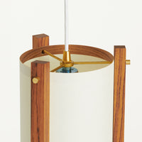 teak white pendant top detail