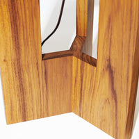 Japanese Mid Century Teak Floor Lamp Wood Base Detail