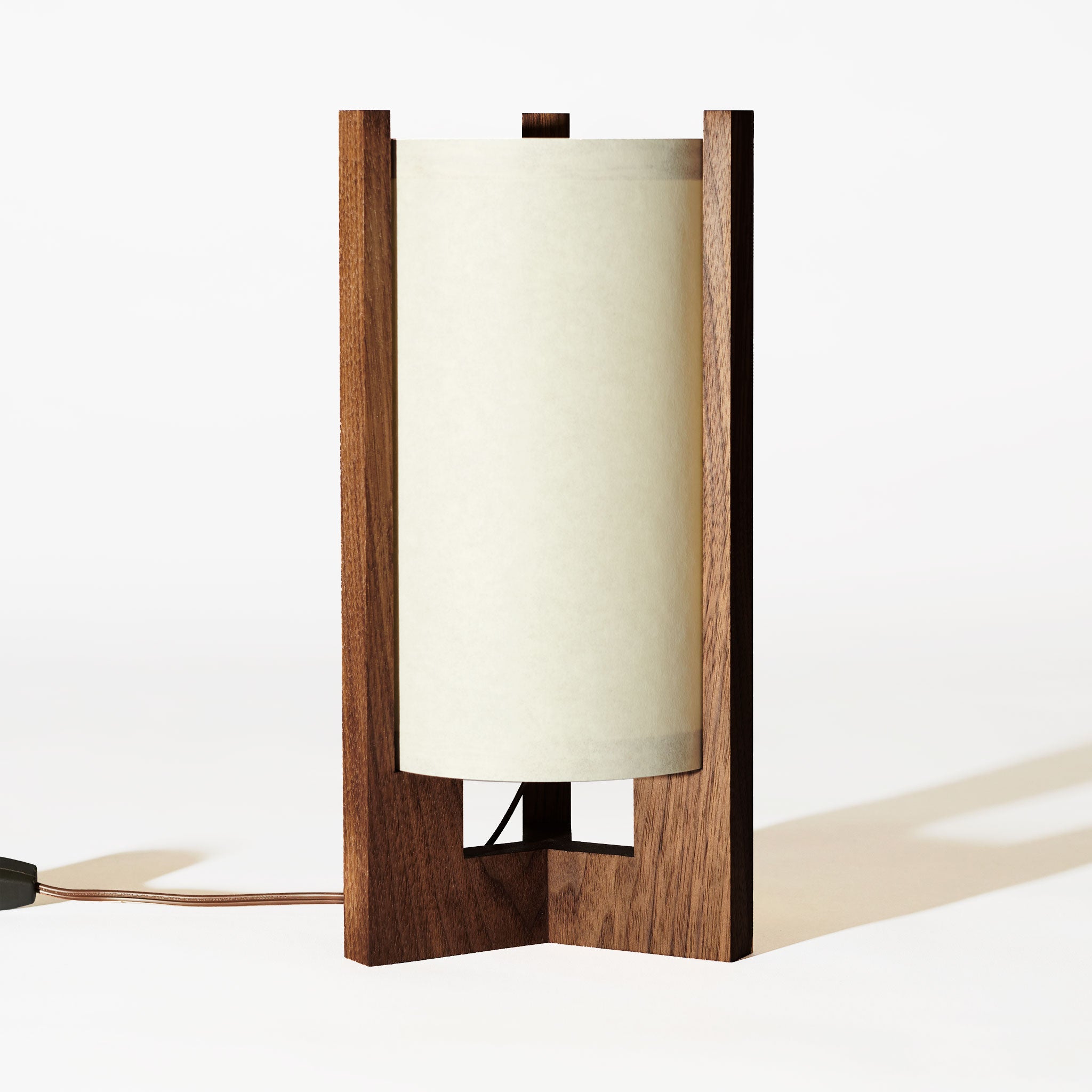 Japanese inspired Mid-Century Walnut Table Lamp – James Mankoff Design