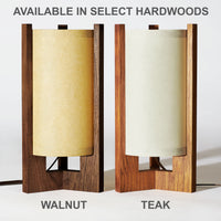Japanese Mid Century Walnut Table Lamps Walnut and Teak