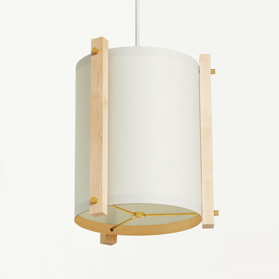 Japanese inspired Mid Century Maple White Pendant