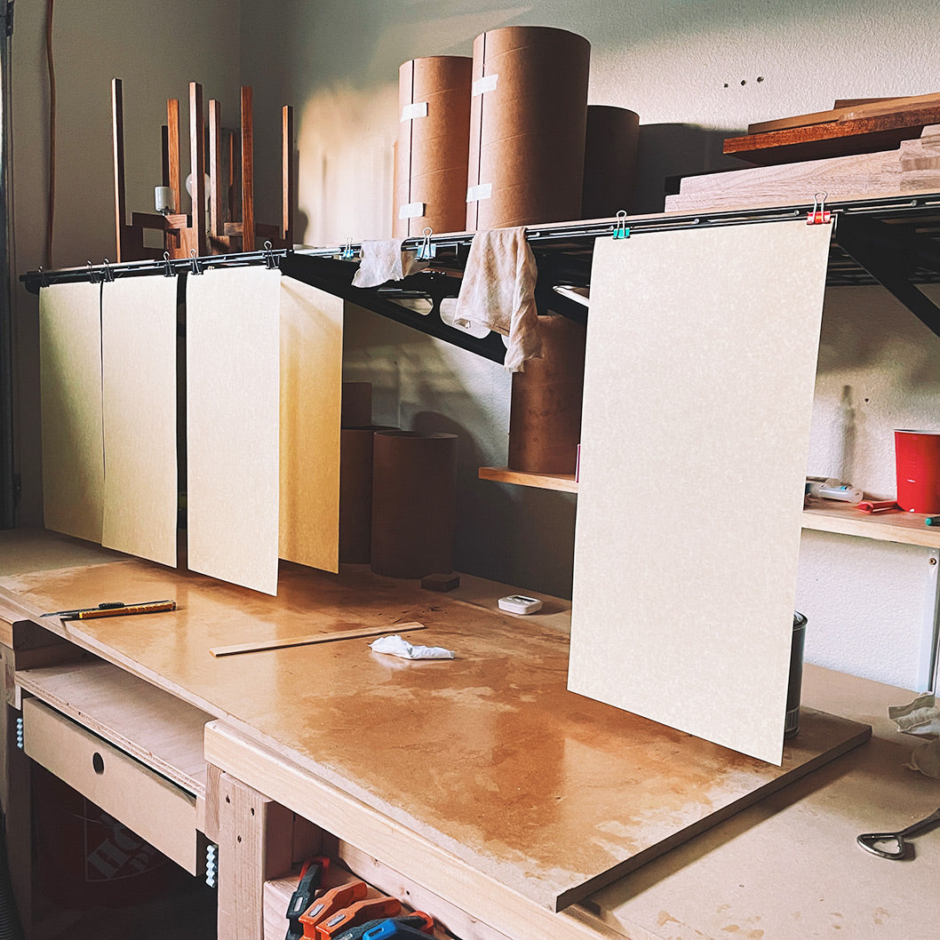 Paper materials hang drying