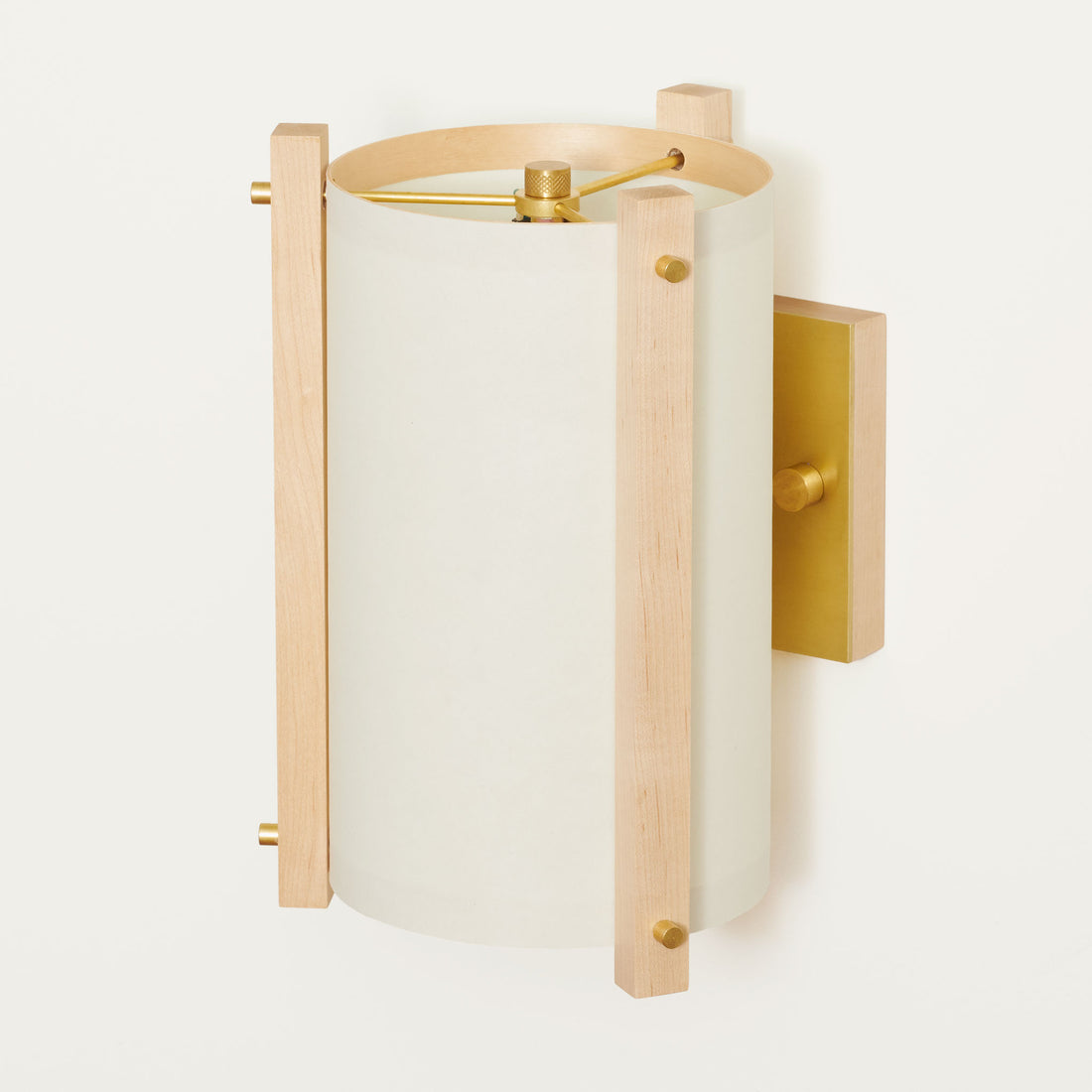 Oil Paper and Brass Maple Sconce
