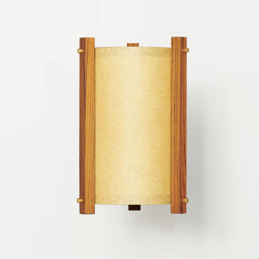 Oil Paper and Brass Teak Sand Sconce