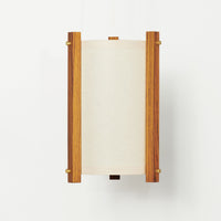 Oil Paper and Brass Teak White Sconce