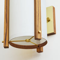 Teak White Sconce Bottom Detail