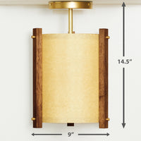 Walnut Sand Ceiling Lamp Dimensions