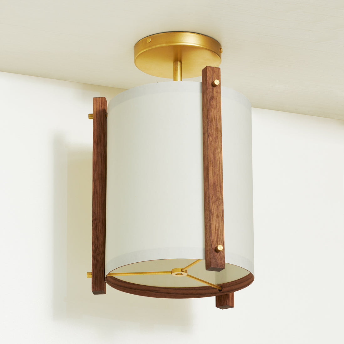 Walnut White Ceiling Lamp Front