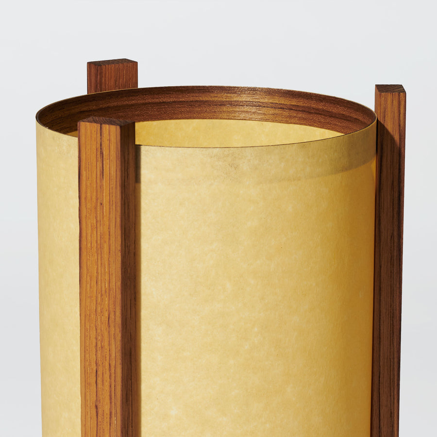 Japanese Mid Century Teak Table Lamp Sand Lampshade Detail
