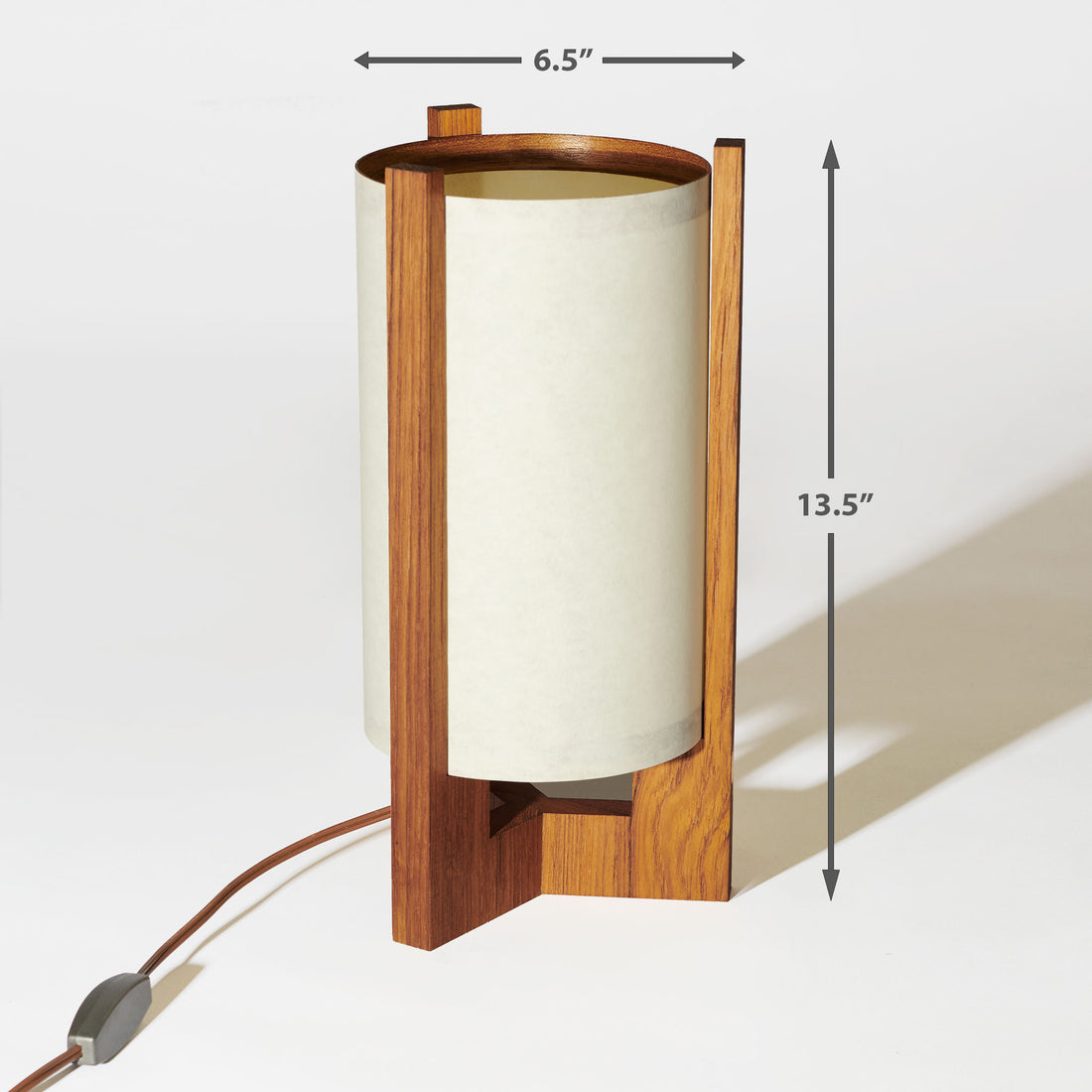 Japanese Mid Century Teak Table Lamp Sand Side