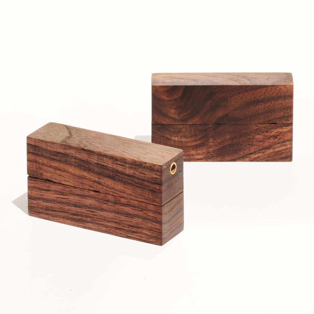 modern walnut travel pipe side view closed