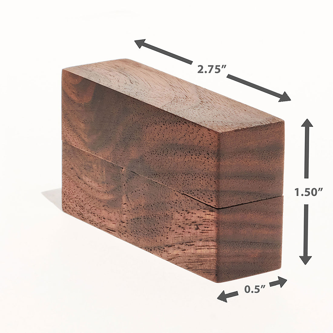 Modern walnut travel pipe front with measurements