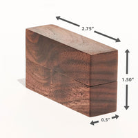 Modern walnut travel pipe front with measurements